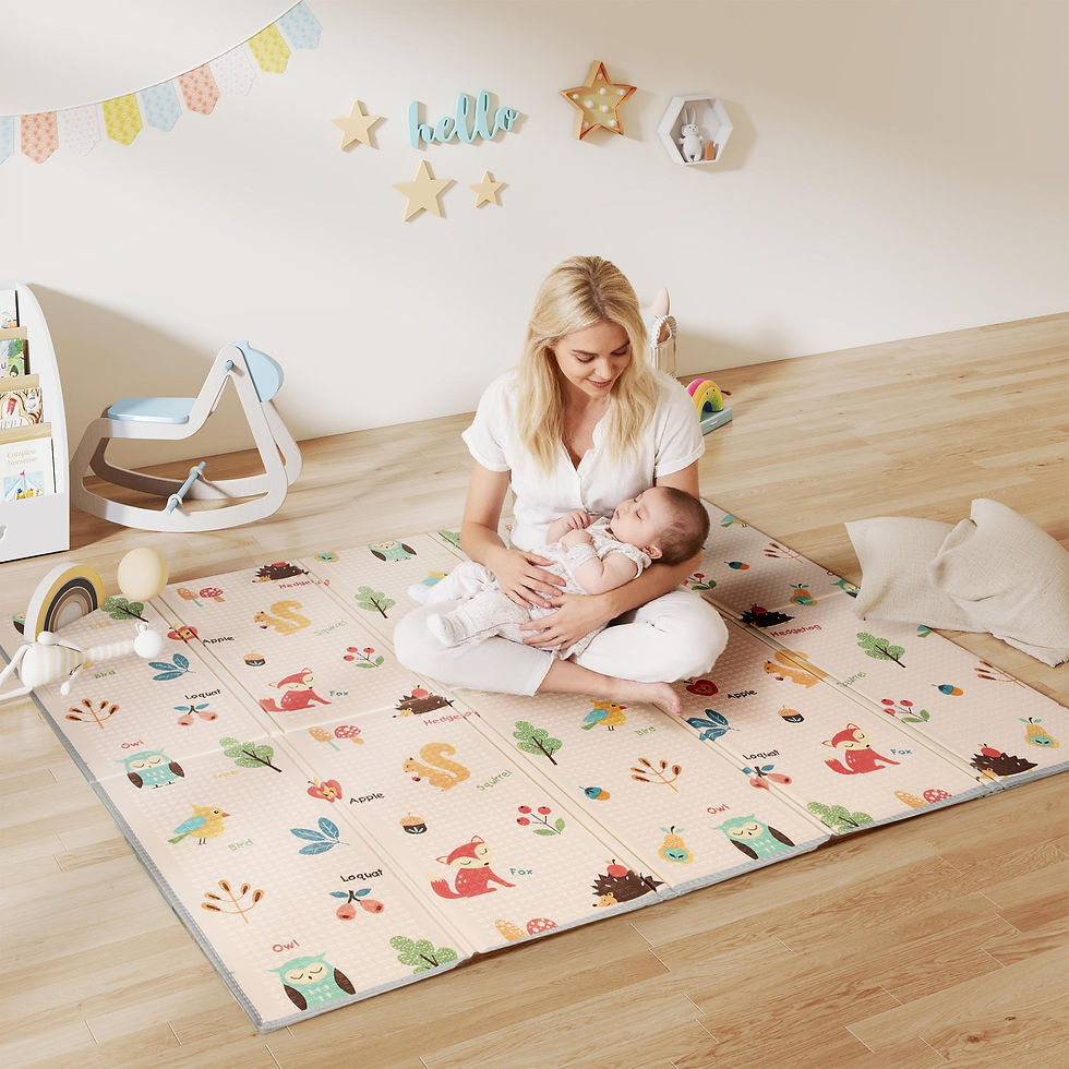 Thumbnail: AIYAPLAY Foldable Baby Play Mat Double-Sided, Reversible Foam Soft Crawling Mat
