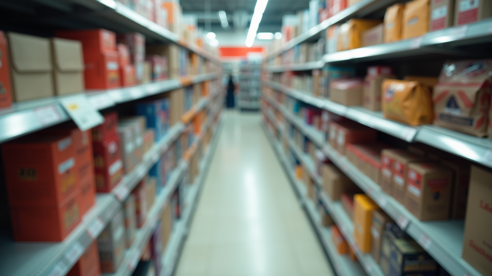 High angle view of clearance rack in a retail store