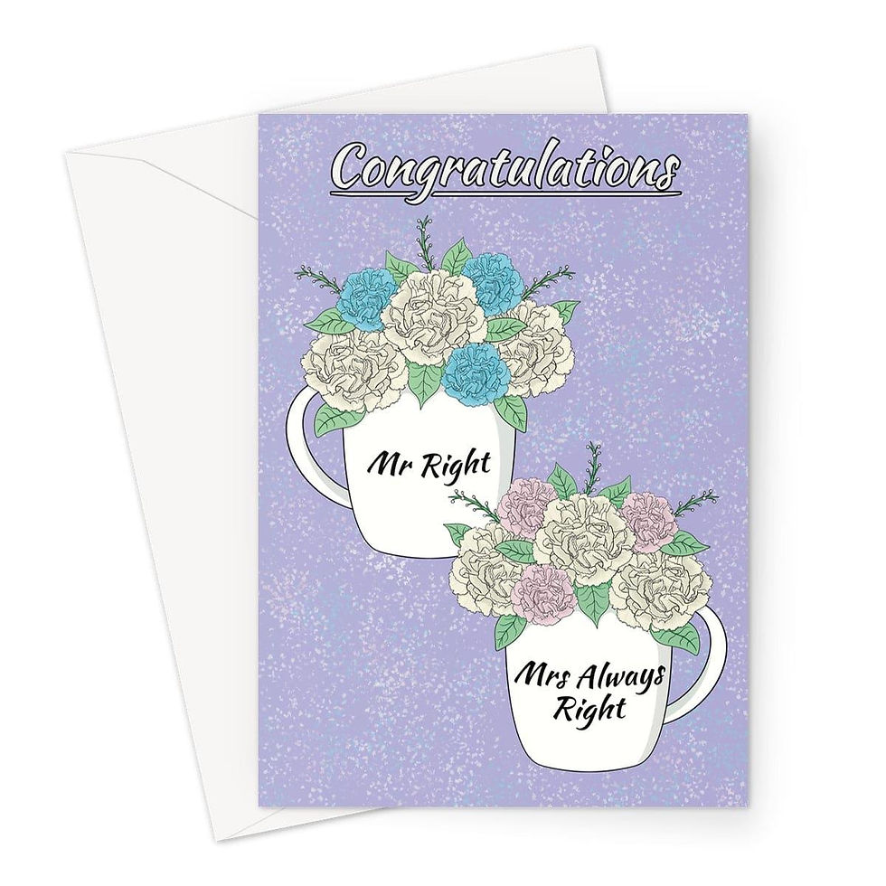 Thumbnail: Funny Wedding Congratulations Card  Mr Right & Mrs Always Right