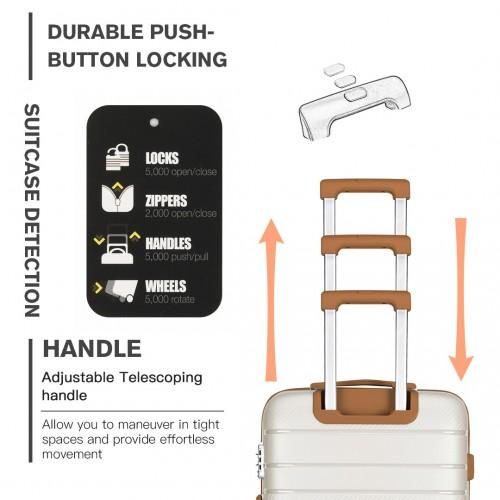 Thumbnail: K2091L - Kono 28 Inch Multi Texture Hard Shell PP Suitcase - Classic Collection