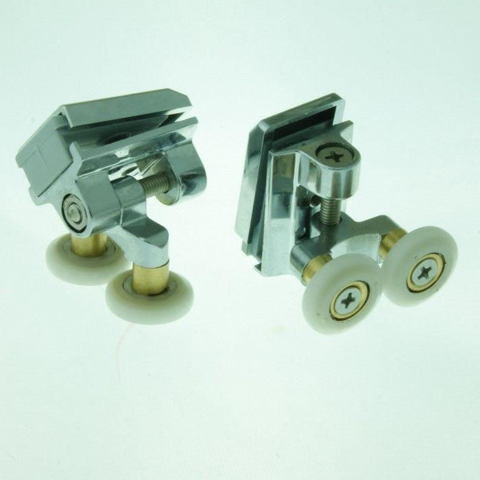 Thumbnail: 2 x Twin Top Zinc Alloy Shower Door Rollers/Runners/Spares 20mm Wheel Diameter