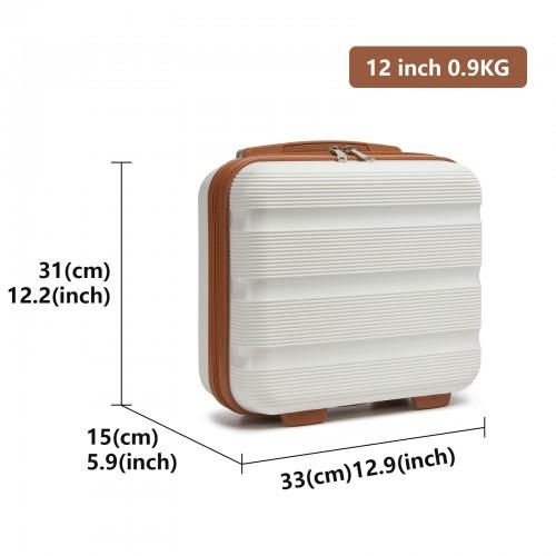 Thumbnail: Kono 12-Inch Lightweight Hardshell Vanity Case for Travel & Daily Use - Cream