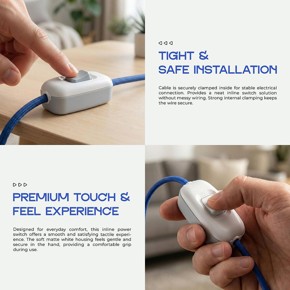 Thumbnail: 16A 220V Inline Rocker On/Off Switch White | Heavy Duty ~6700