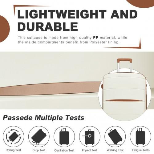 Thumbnail: Kono 28-Inch Scratch-Resistant Large Suitcase with TSA Lock & Stylish Brown