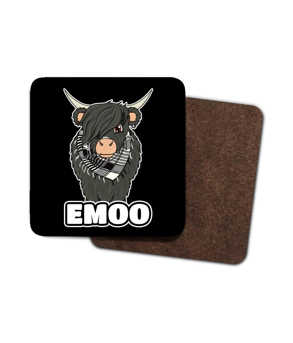 EMOO - Gothic Highland Cow Drink Coaster
