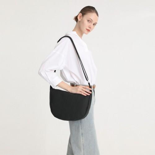 Thumbnail: S2314 - Water-resistant Portable Crescent Shoulder Cross Body Bag - Beige
