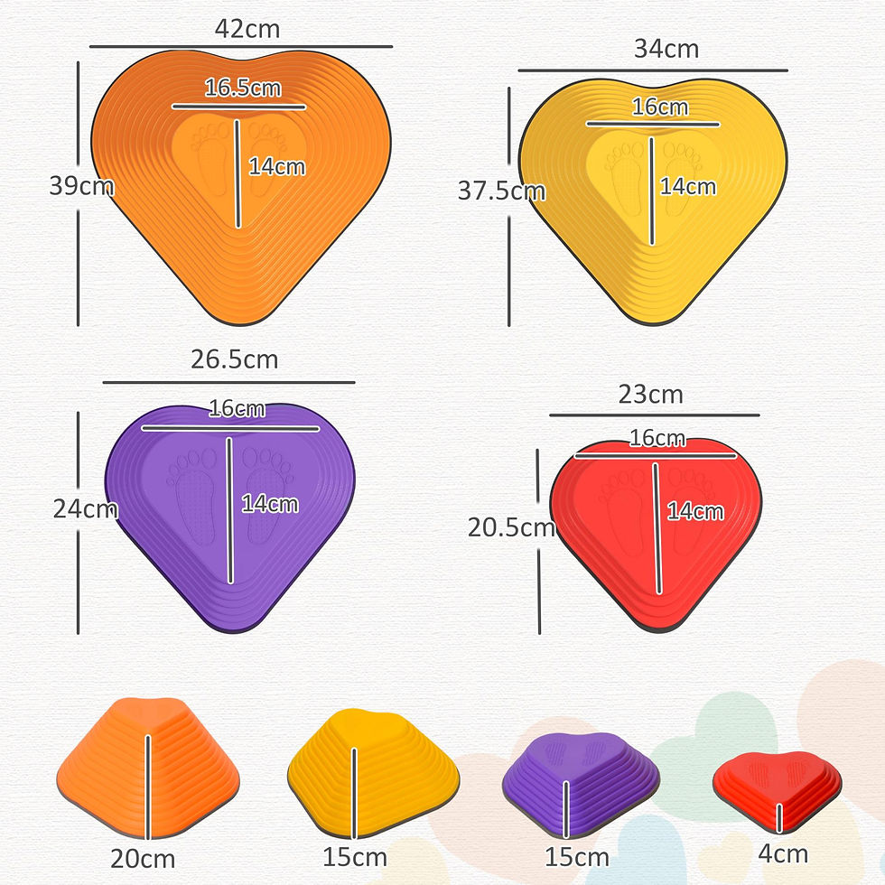 Thumbnail: AIYAPLAY 11-Piece Heart-Shaped Kids Balance Stepping Stones and Motor Skills