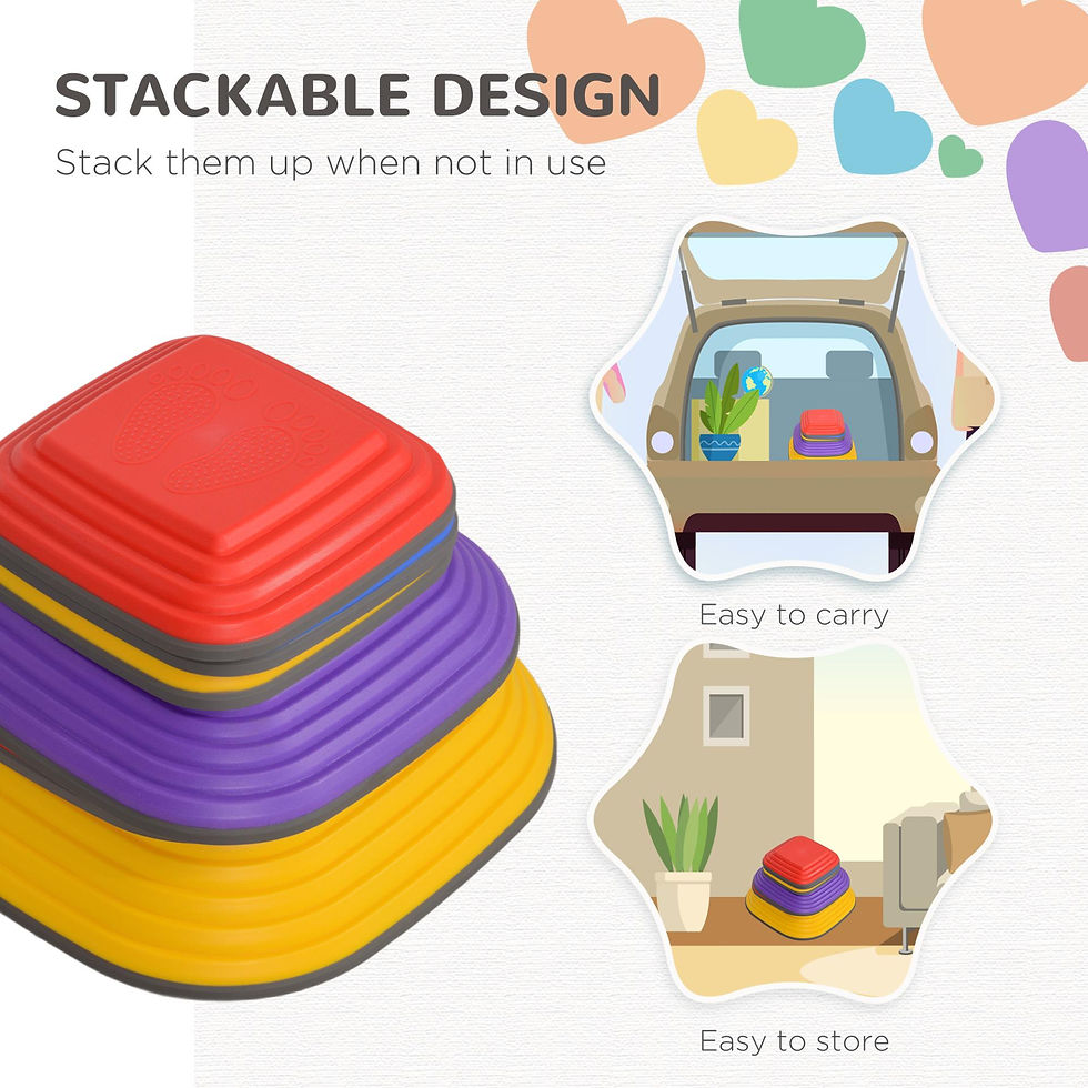 Thumbnail: AIYAPLAY Balance Stepping Stones for Kids, 6-Piece Non-Slip Stackable River