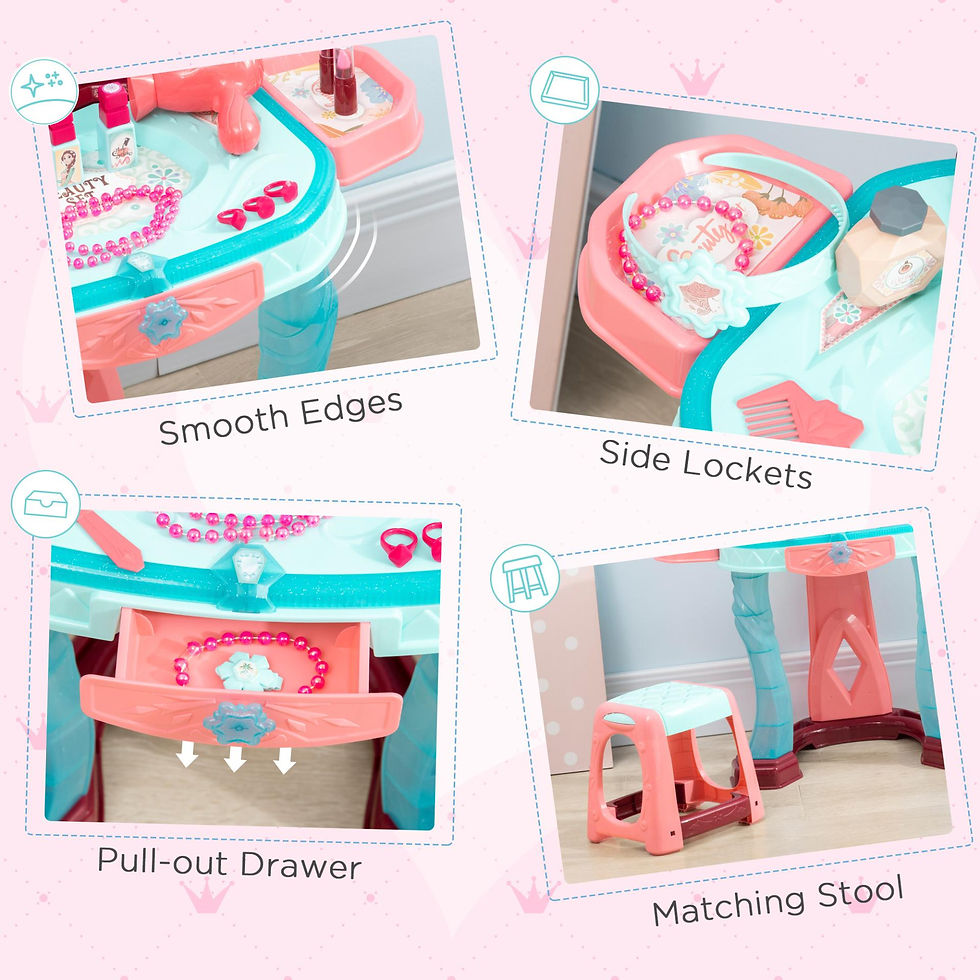 Thumbnail: AIYAPLAY 31 Piece Kids Dressing Playset, with Magical Princess Mirror, Light and