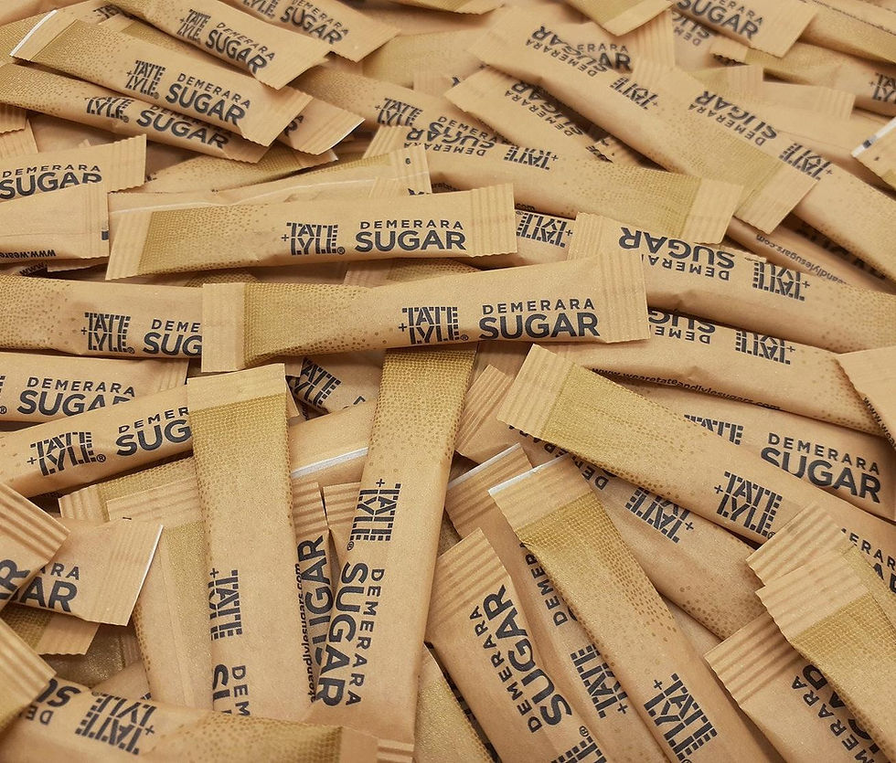 Thumbnail: Tate & Lyle Sugar Individual Sticks Sachets White and Brown Demerara Granulated