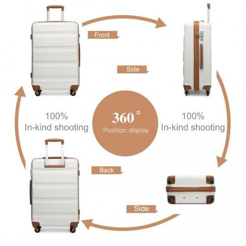 Thumbnail: K2191L - Kono 24 Inch Check in Luggage - Streamlined ABS Hardshell Suitcase with