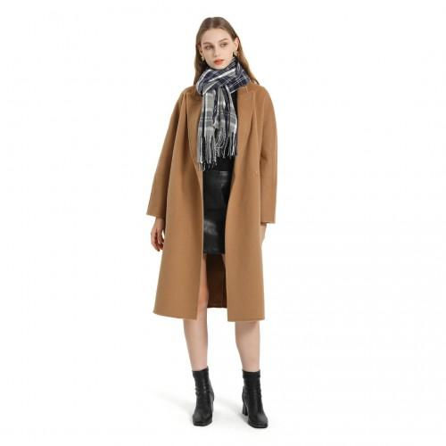 Thumbnail: SFN4401 - Elegant Color Block Scarf with Fringe Detailing ? Versatile Oversized
