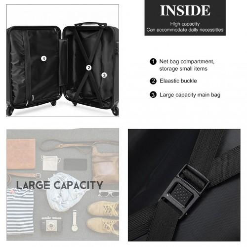 Thumbnail: K1991-1L - Kono 24 Inch Horizontal Design ABS Hard Shell Suitcase With TSA Lock