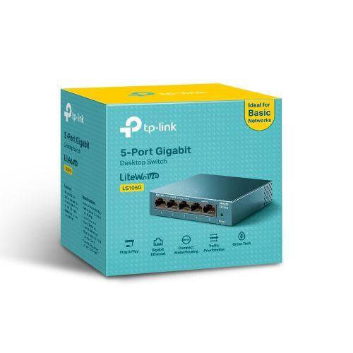 Thumbnail: TP-LINK (LS1005G) 5-Port Gigabit Unmanaged Desktop LiteWave Switch, Green