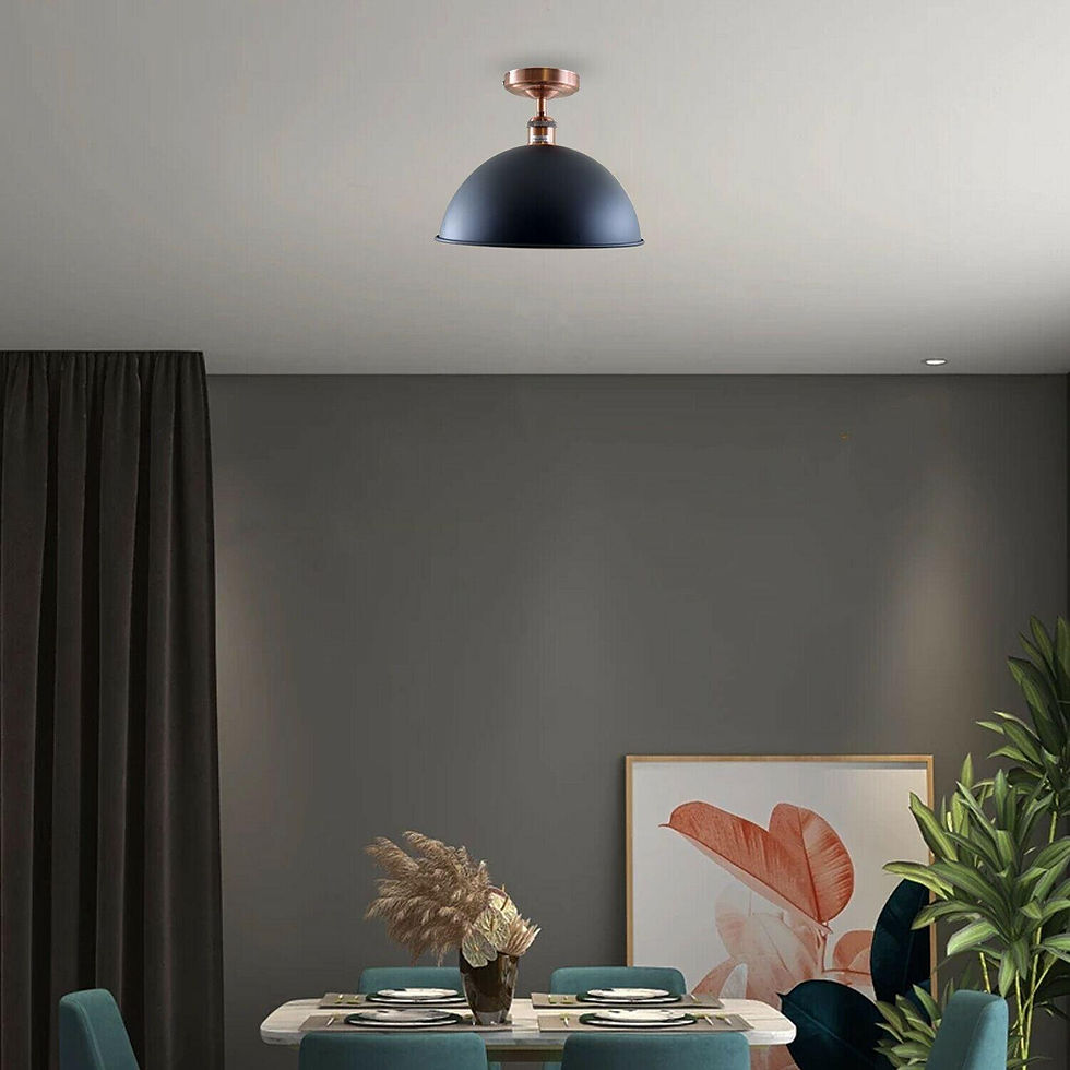 Thumbnail: Vintage Black Metal Ceiling Light Coffee Bar Indoor Fixtures~1218