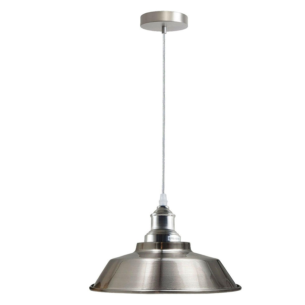 Thumbnail: Pendant Lighting Metal Industrial Vintage Hanging Ceiling, Satin Nickel, for