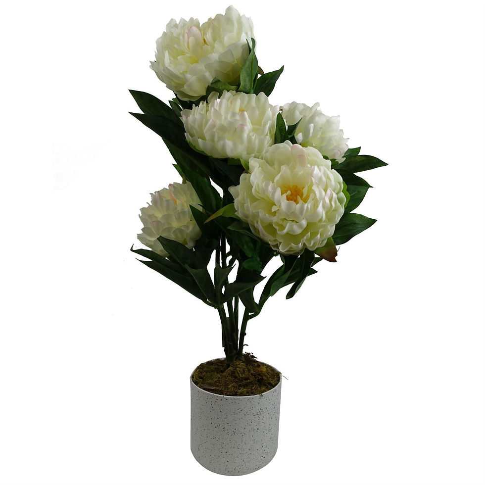 Thumbnail: 55cm Artificial White Peony Plant - Premium Quality
