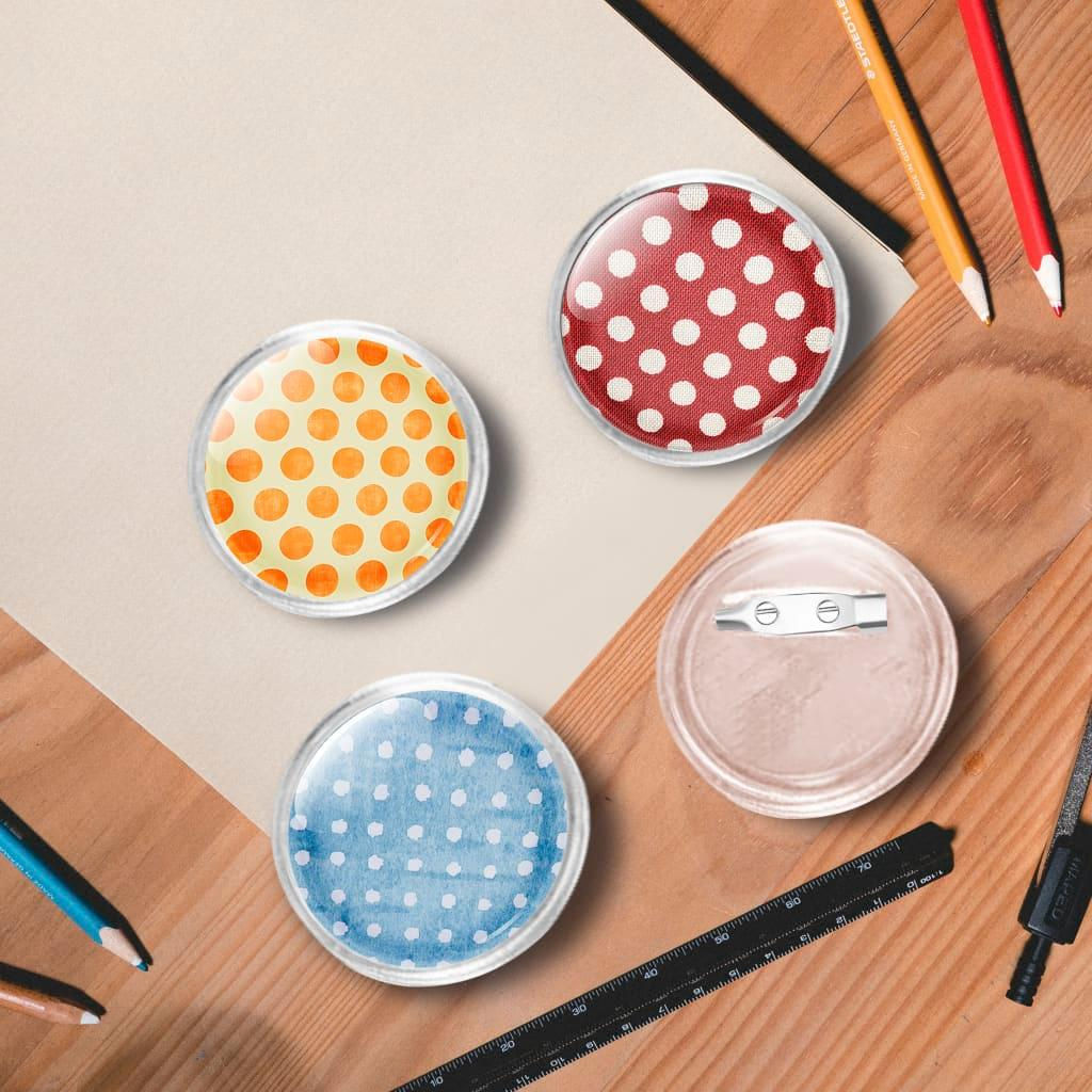 vidaXL Button Badges Kit with Pins 100 Sets Acrylic 37 mm