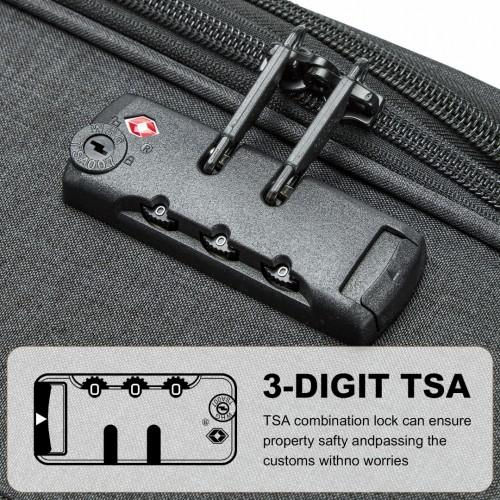 Thumbnail: K2397L - British Traveller 24 Inch Lightweight Soft Shell Expandable Suitcase