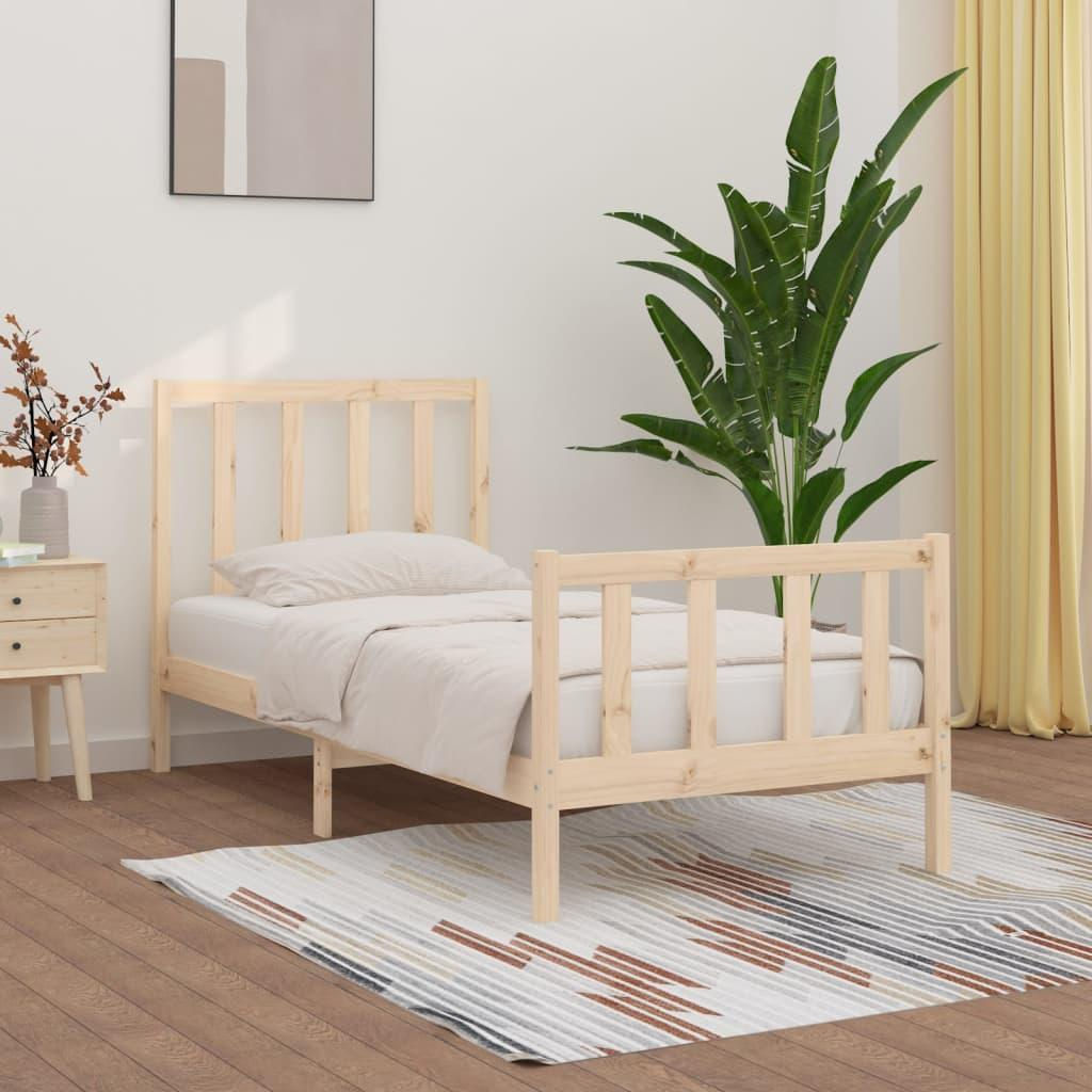 vidaXL Bed Frame Solid Wood 90x200 cm