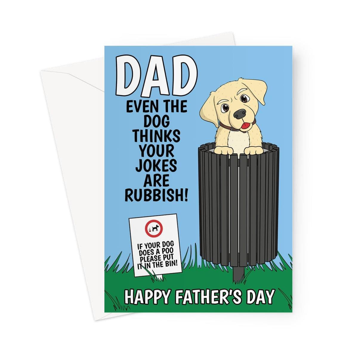 Funny Father’s Day Card from the Dog – Dad Jokes Are Rubbish!
