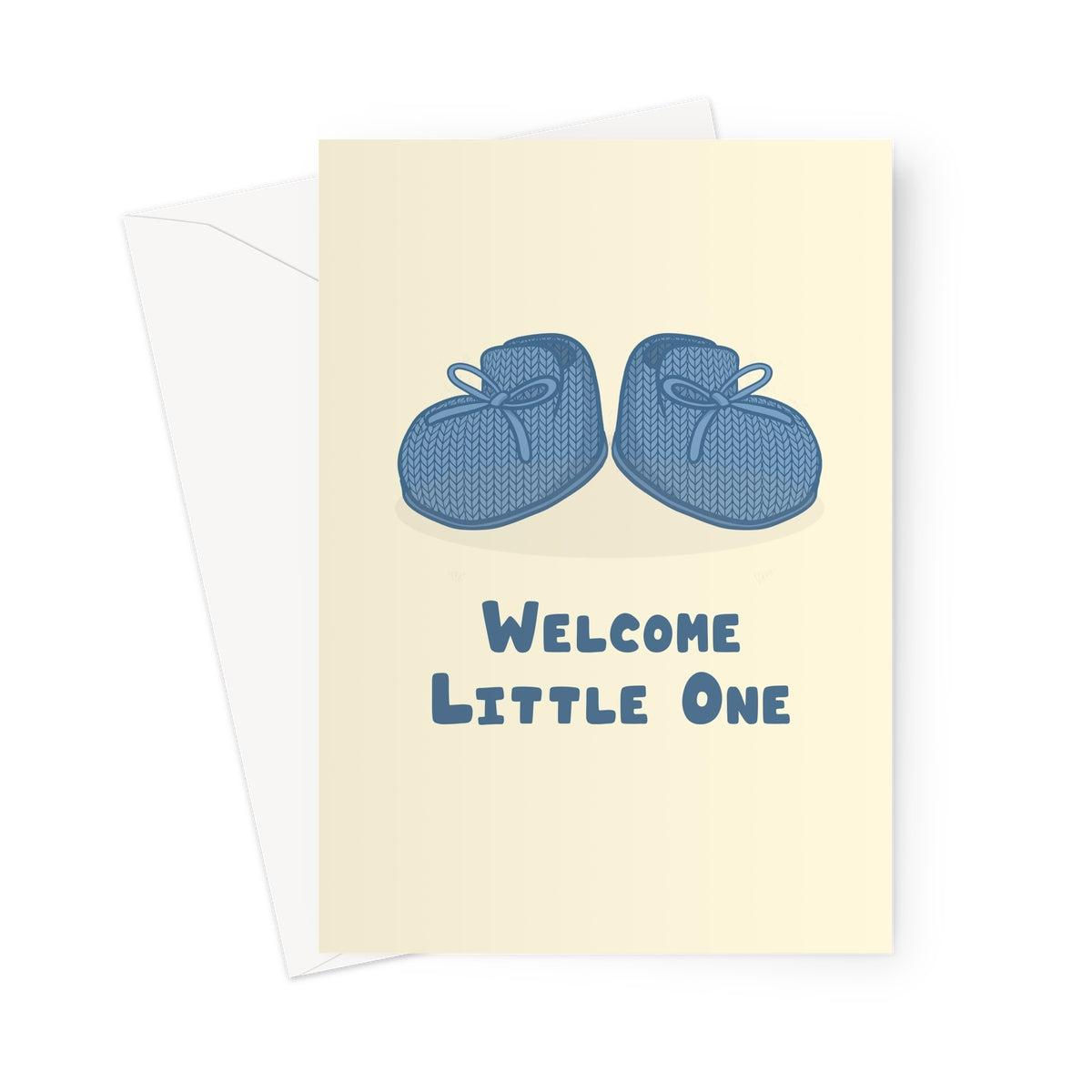 Welcome Little One Greeting Card – Baby Boy New Arrival Card