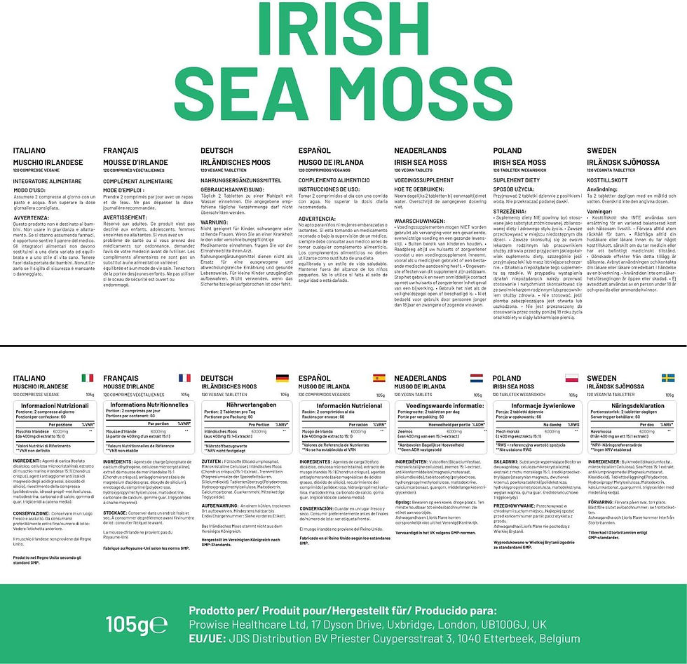 Thumbnail: Irish Sea Moss Tablets High Strength 6000mg ? Irish Sea Moss Supplement 120