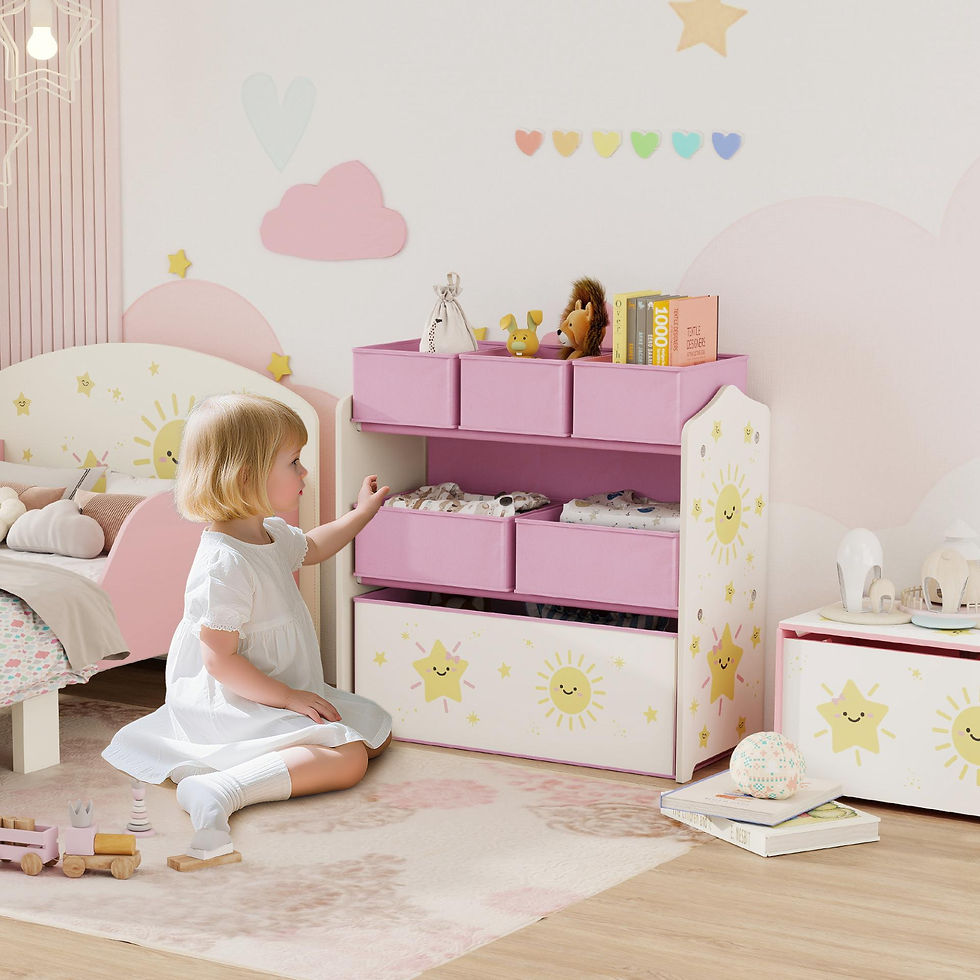 Thumbnail: AIYAPLAY Kids Toy Storage Units, 3-Tier Toy Organiser Shelf with 6 Removable