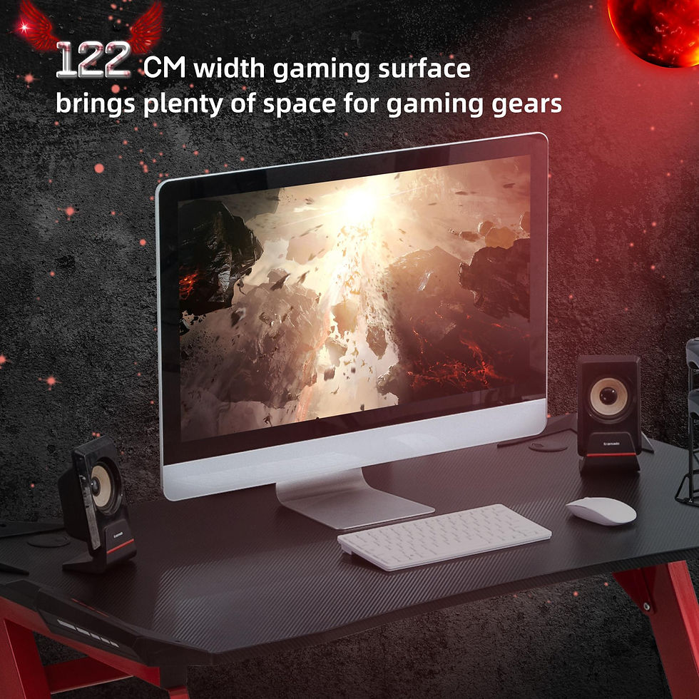 Thumbnail: HOMCOM 122 x 66 cm Gaming Desk, Carbon Fibre Covered Computer Desk, Gamer