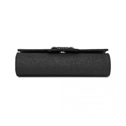 Thumbnail: Miss Lulu Glitter Evening Clutch with Crystal Embellishment & Detachable Chain