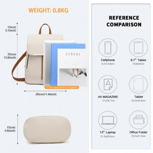 Thumbnail: BPM2427 - Miss Lulu Stylish Faux Leather Backpack Secure Daypack with Magnetic