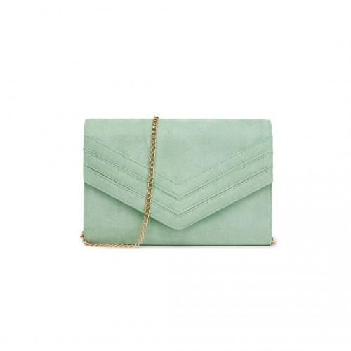 Thumbnail: Miss Lulu Green Luxurious Envelope-Style Evening Clutch with Detachable Metal