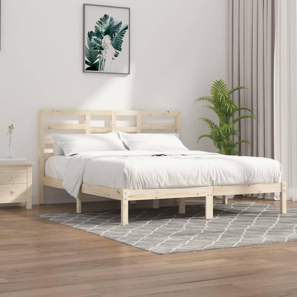 vidaXL Bed Frame Solid Wood 200x200 cm
