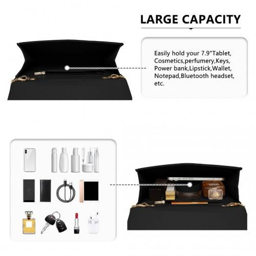 Thumbnail: WTM2432 - Miss Lulu Luxurious Envelope-Style Evening Clutch with Elegant