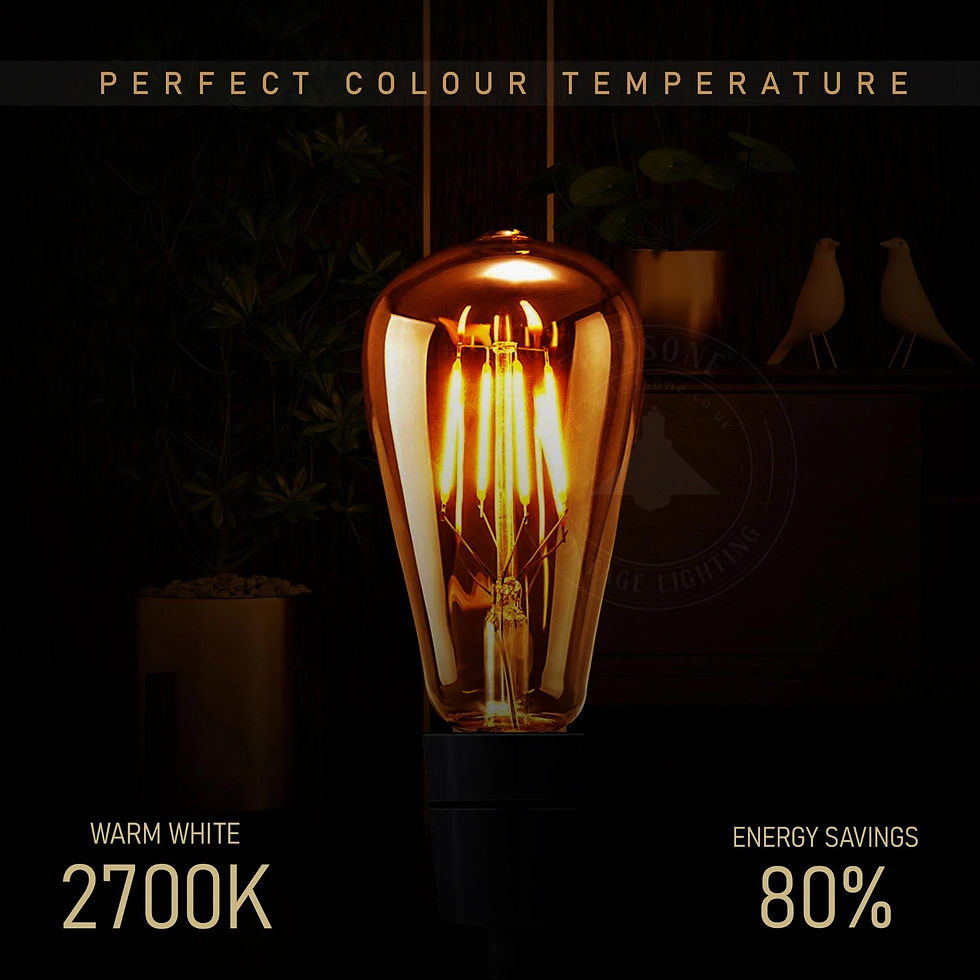 Thumbnail: Vintage ST64 Squirrel Cage Bulb E27 4W - Decorative Filament LED Light, Warm