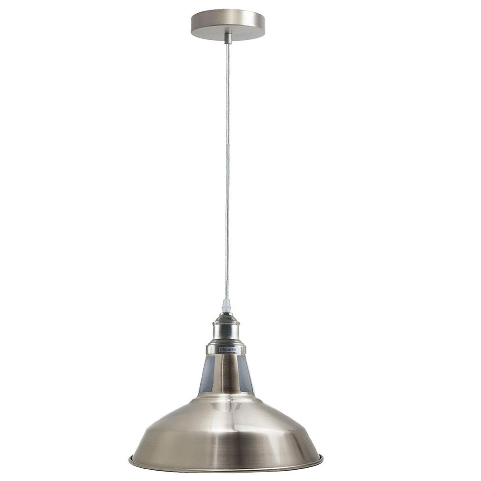 Thumbnail: Pendant Lighting Metal Industrial Vintage Hanging Ceiling, Satin Nickel, for
