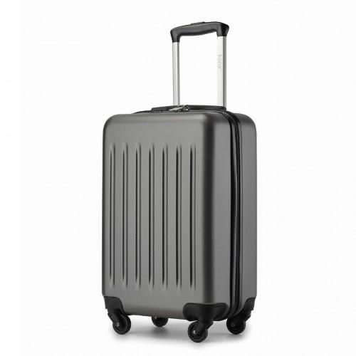 Kono 20 Inch Lightweight ABS Carry-On Suitcase with 3-Digit Lock - Grey