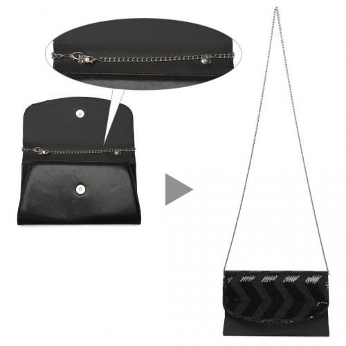 Thumbnail: LP2311 - Miss Lulu Gorgeous Sequins Evening Clutch Bag Chain Shoulder Bag