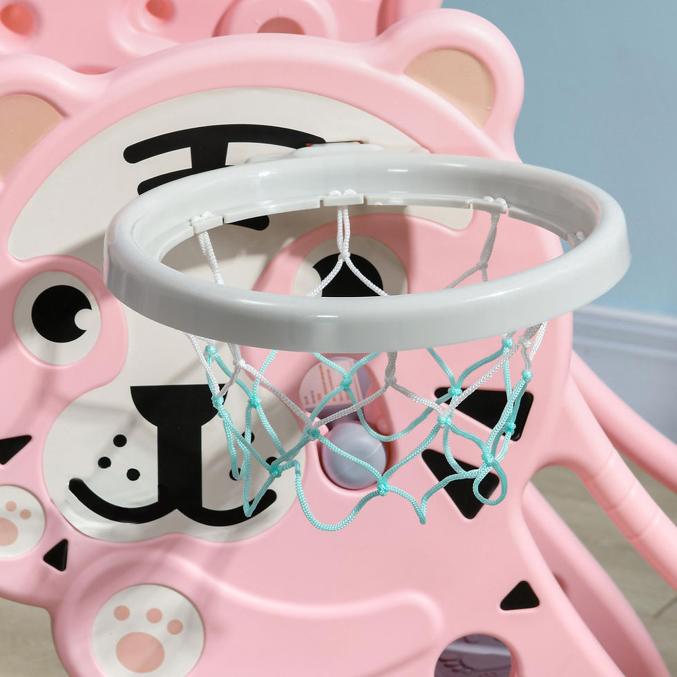 Thumbnail: AIYAPLAY 3 in 1 Baby Slide for Indoor Use with Climber, Basketball Hoop