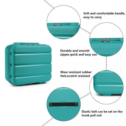 Thumbnail: K2092L - Kono 14 Inch Bright Hard Shell PP Vanity Case - Blue