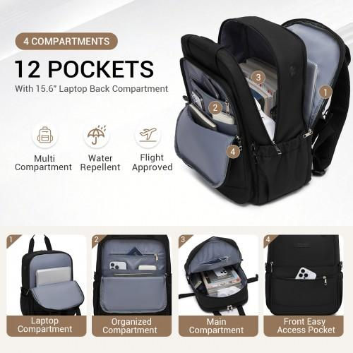 Thumbnail: BPK2527 - Kono Functional Water-Resistant Laptop Backpack, Trendy Design with