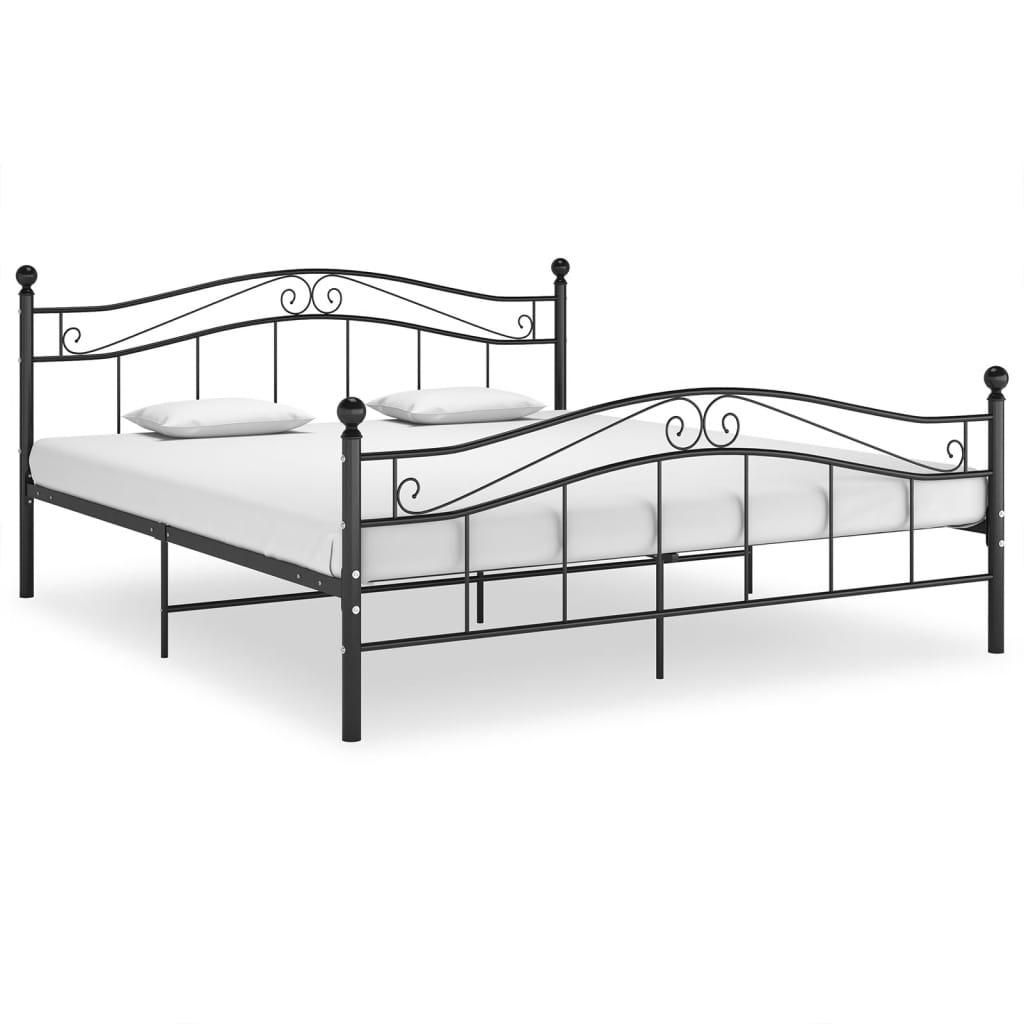 vidaXL Bed Frame Black Metal 140x200 cm