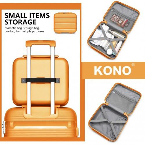 Thumbnail: K2092L - Kono 14 Inch Bright Hard Shell PP Vanity Case - Orange