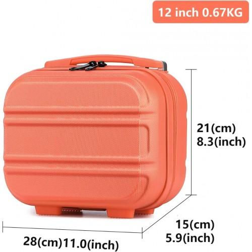 Thumbnail: K1871-1L - Kono 12 Inch Lightweight Hard Shell ABS Vanity Case - Coral