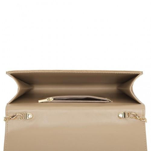 Thumbnail: LP1963 - MISS LULU CHEVRON ENVELOPE CLUTCH BAG - LIGHT BROWN