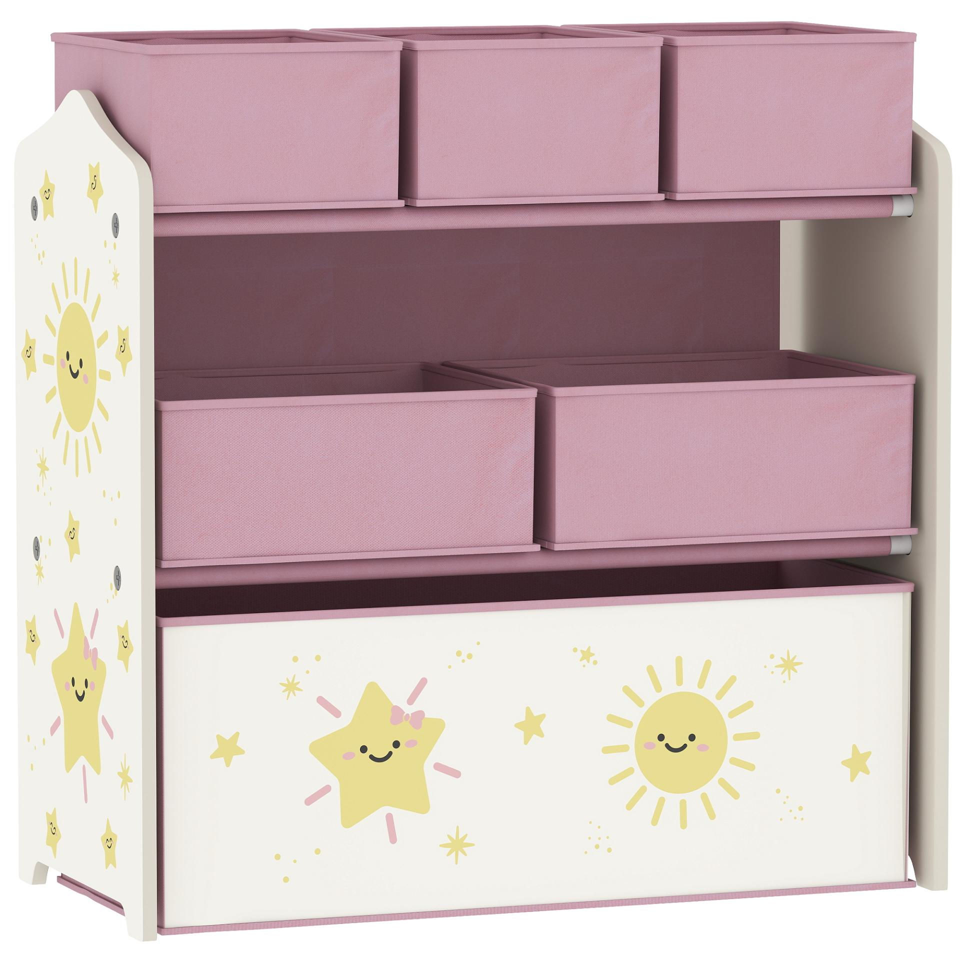 AIYAPLAY Kids Toy Storage Units, 3-Tier Toy Organiser Shelf with 6 Removable