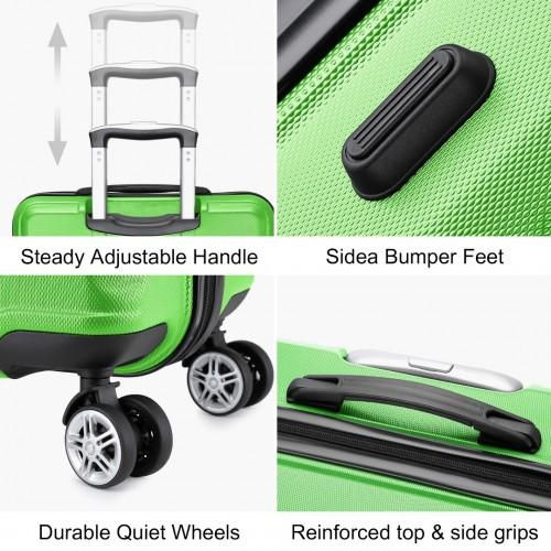 Thumbnail: K1871-1L - Kono ABS 28 Inch Sculpted Horizontal Design Suitcase - Green