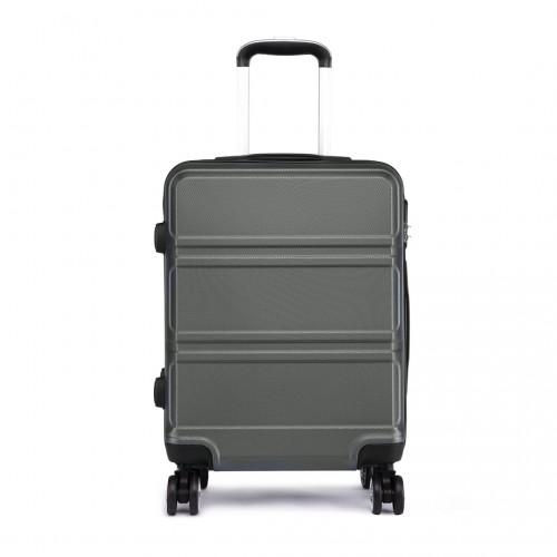 Thumbnail: K1871-1L - Kono ABS 20 Inch Sculpted Horizontal Design Cabin Luggage - Grey