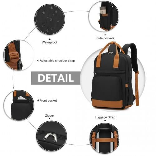 Thumbnail: EQ2401 - Kono Multi-Compartment Laptop Backpack with Type-C USB Charging Port