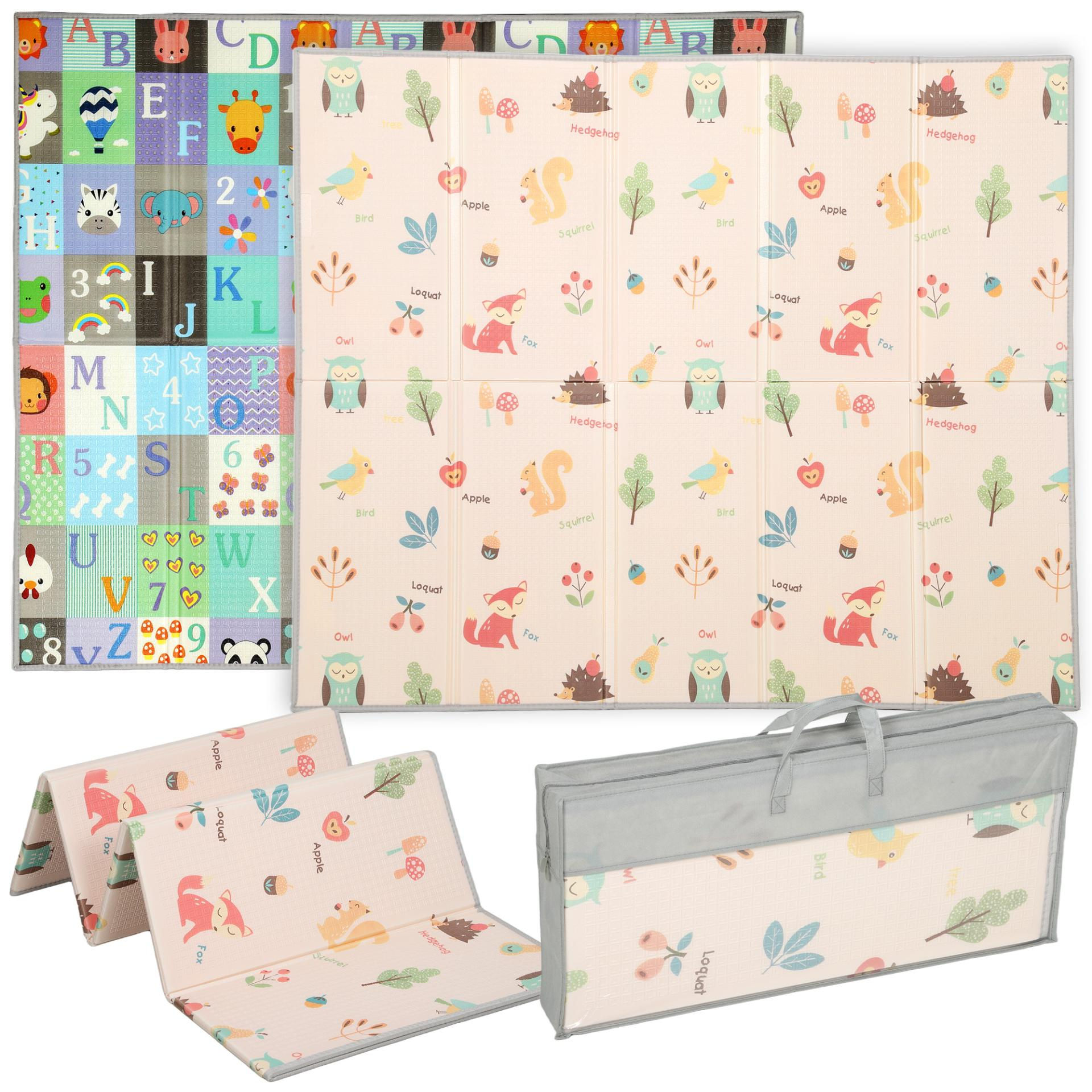 AIYAPLAY Foldable Baby Play Mat Double-Sided, Reversible Foam Soft Crawling Mat